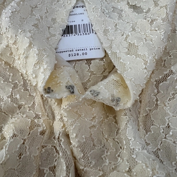 Free People Ivory Lace Long Sleeve Dress Small - Picture 6 of 12